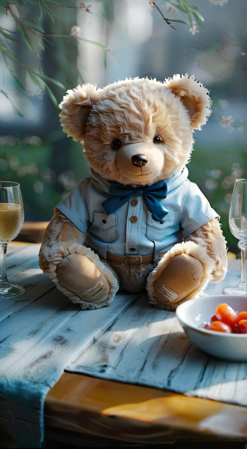 ai character: Mr. teddy bear background