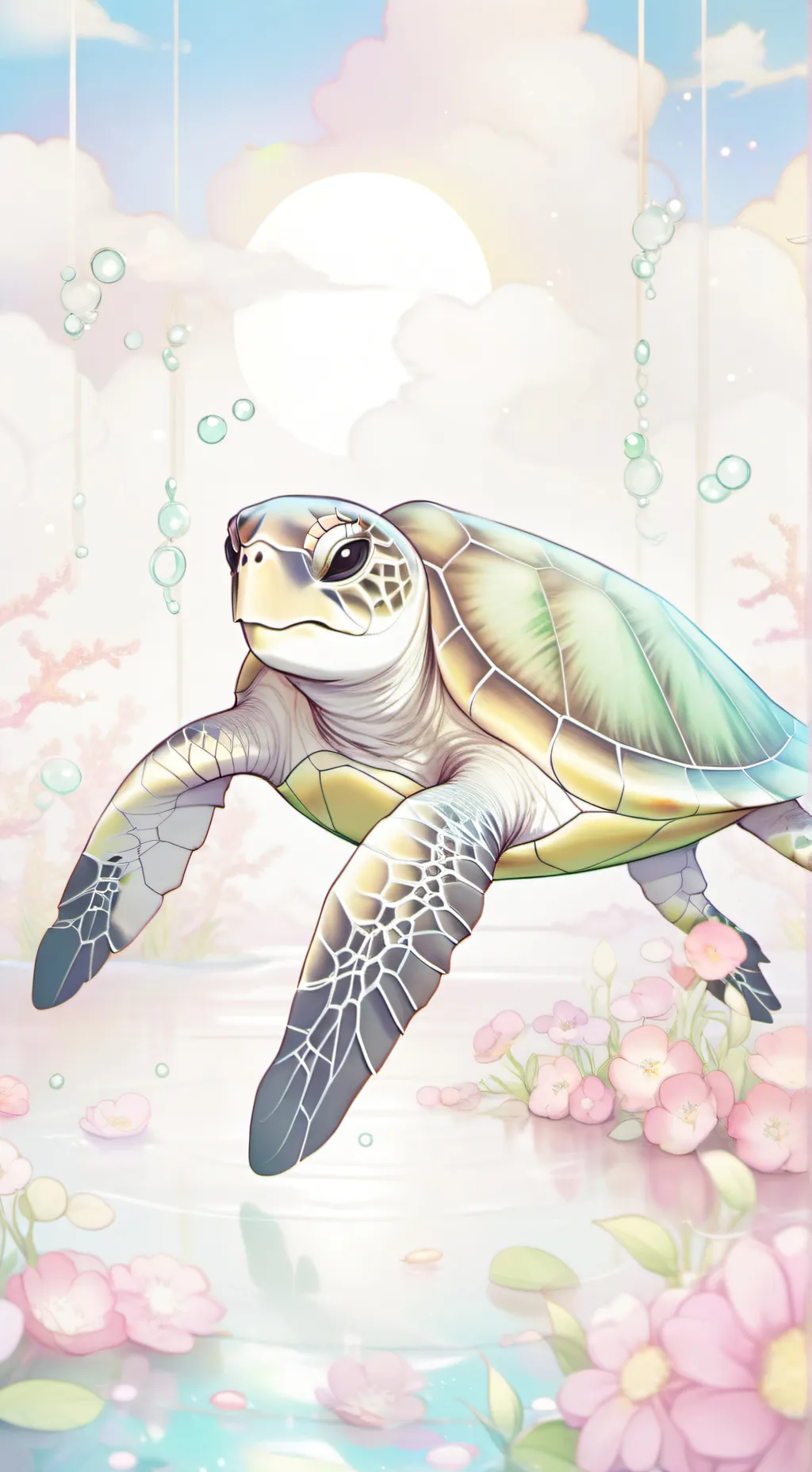 ai character: Sea turtle  background