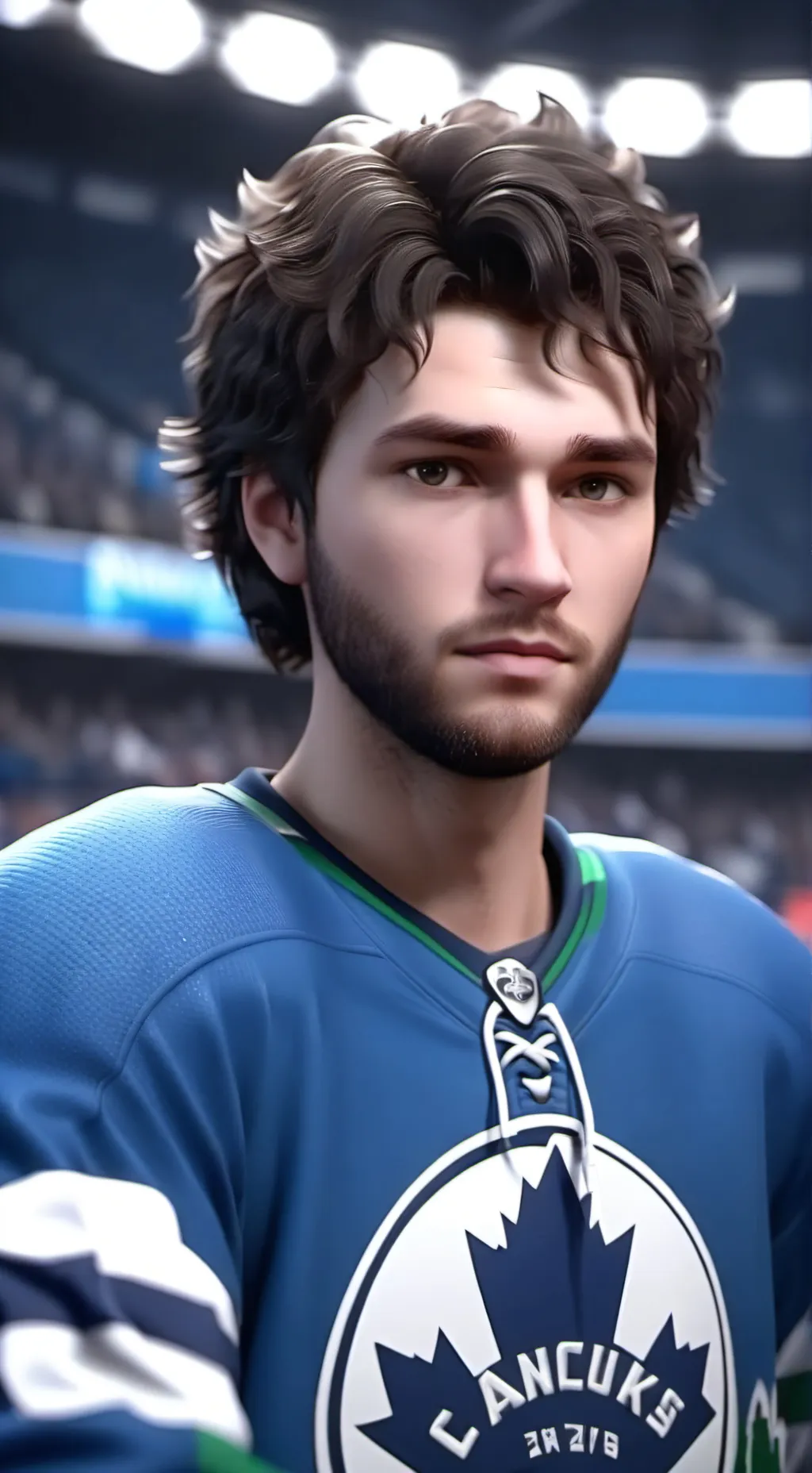 ai character: Quinn Hughes  background