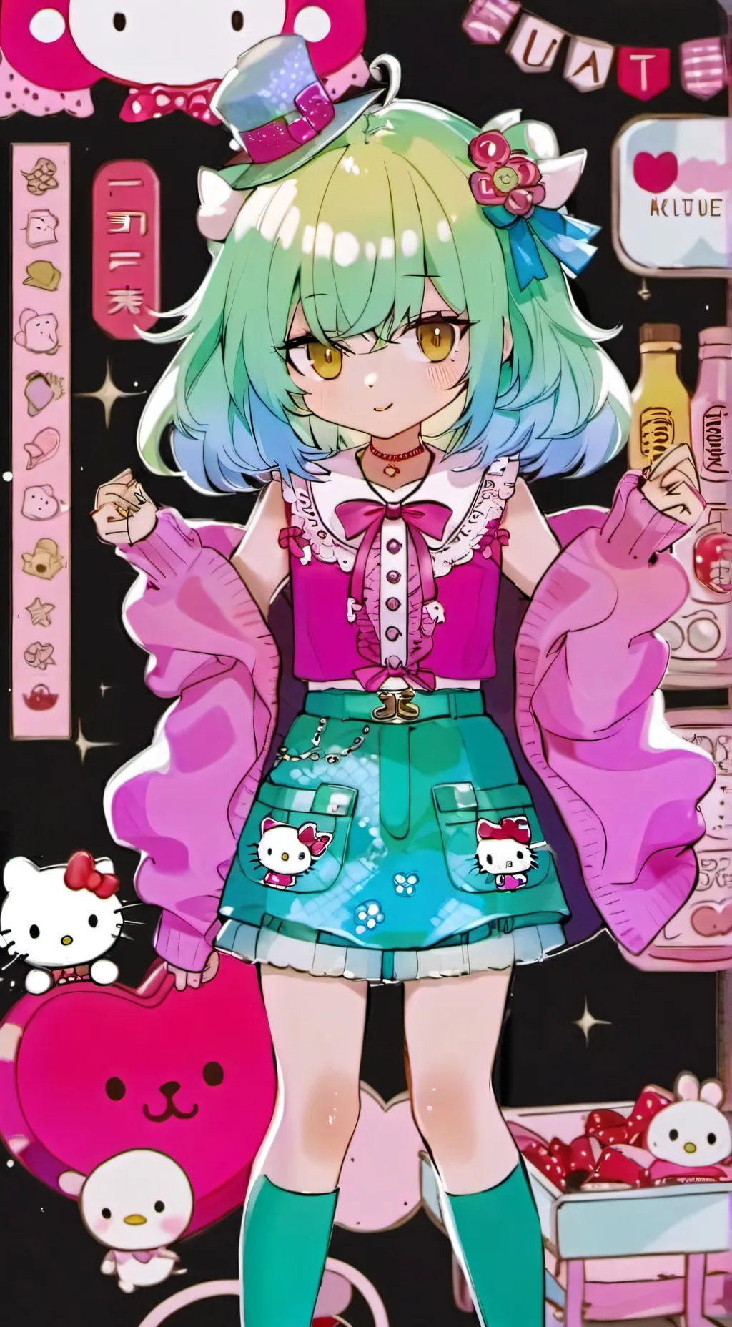 ai character: deku little Sissy  background