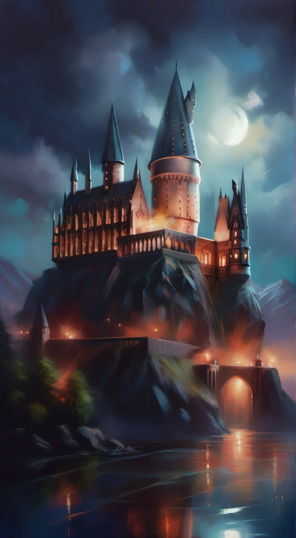 ai character: Hogwarts Halloween background
