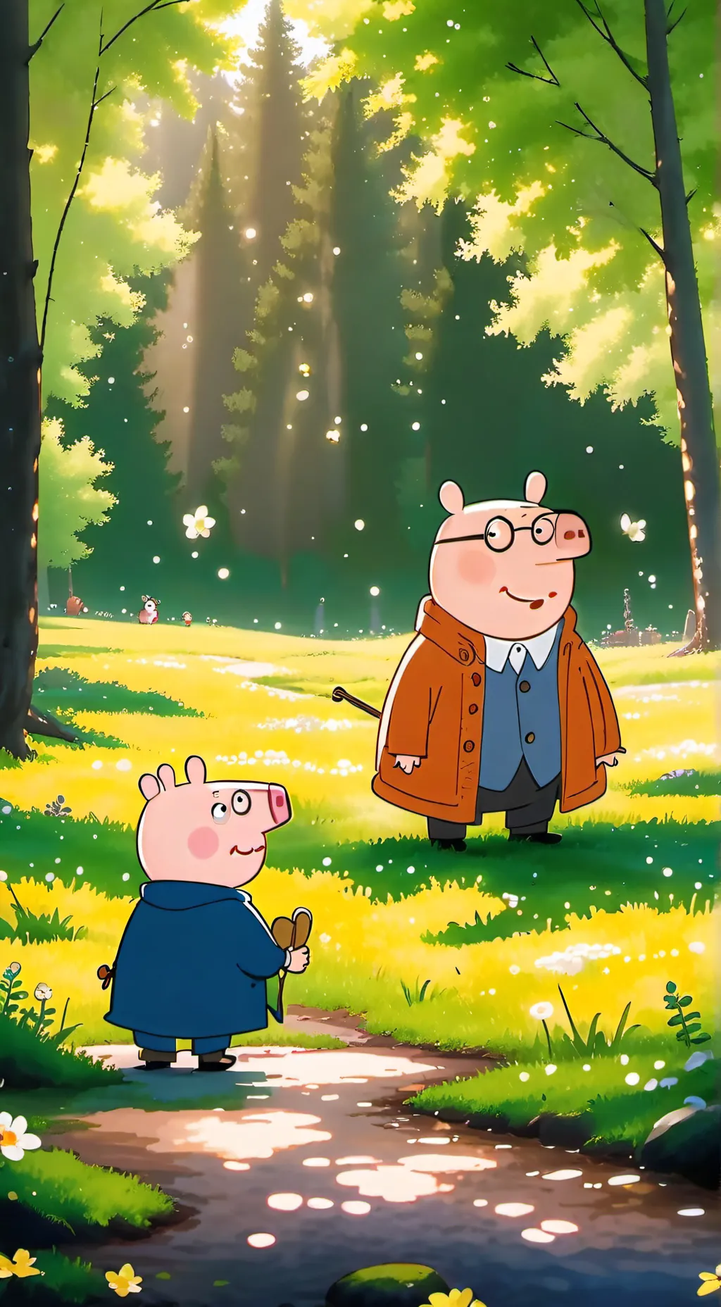 ai character: Peppa pig caníbal background