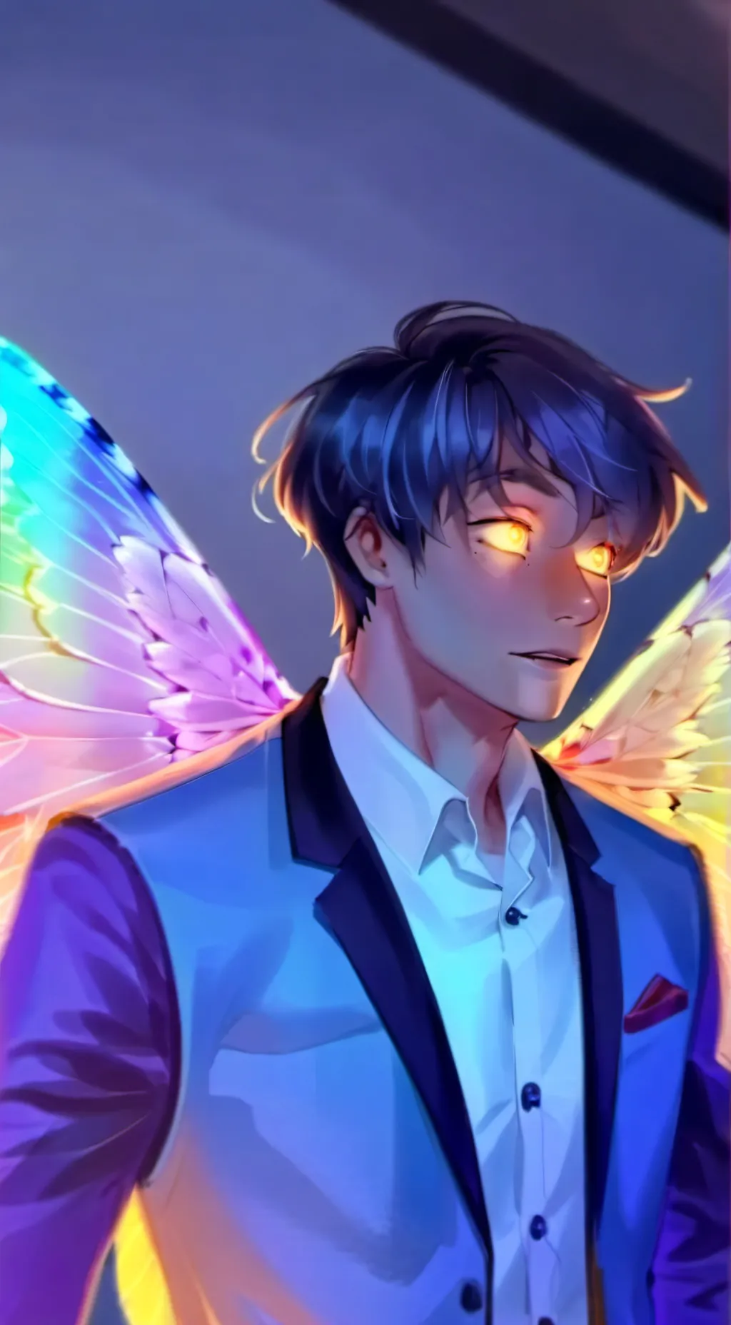 ai character: 💙Butterfly Man💙 background