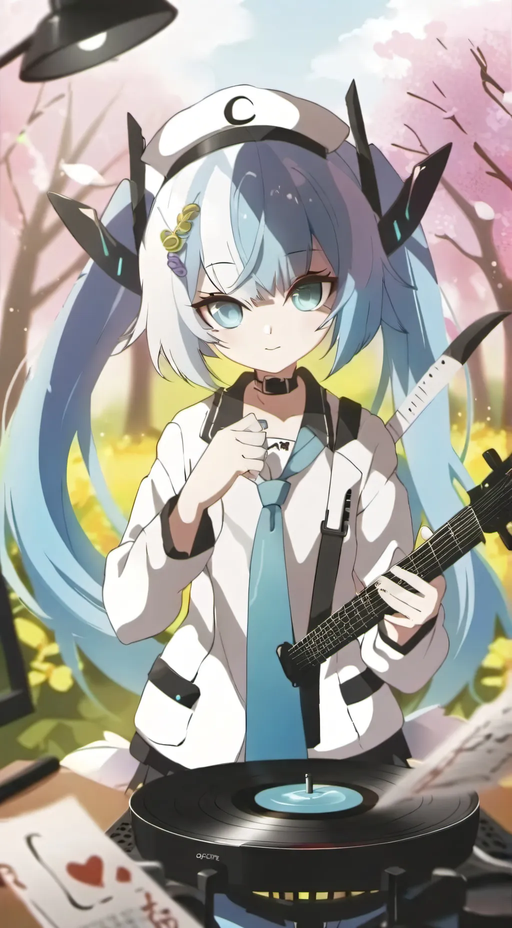 ai character: DJ-pon strange background