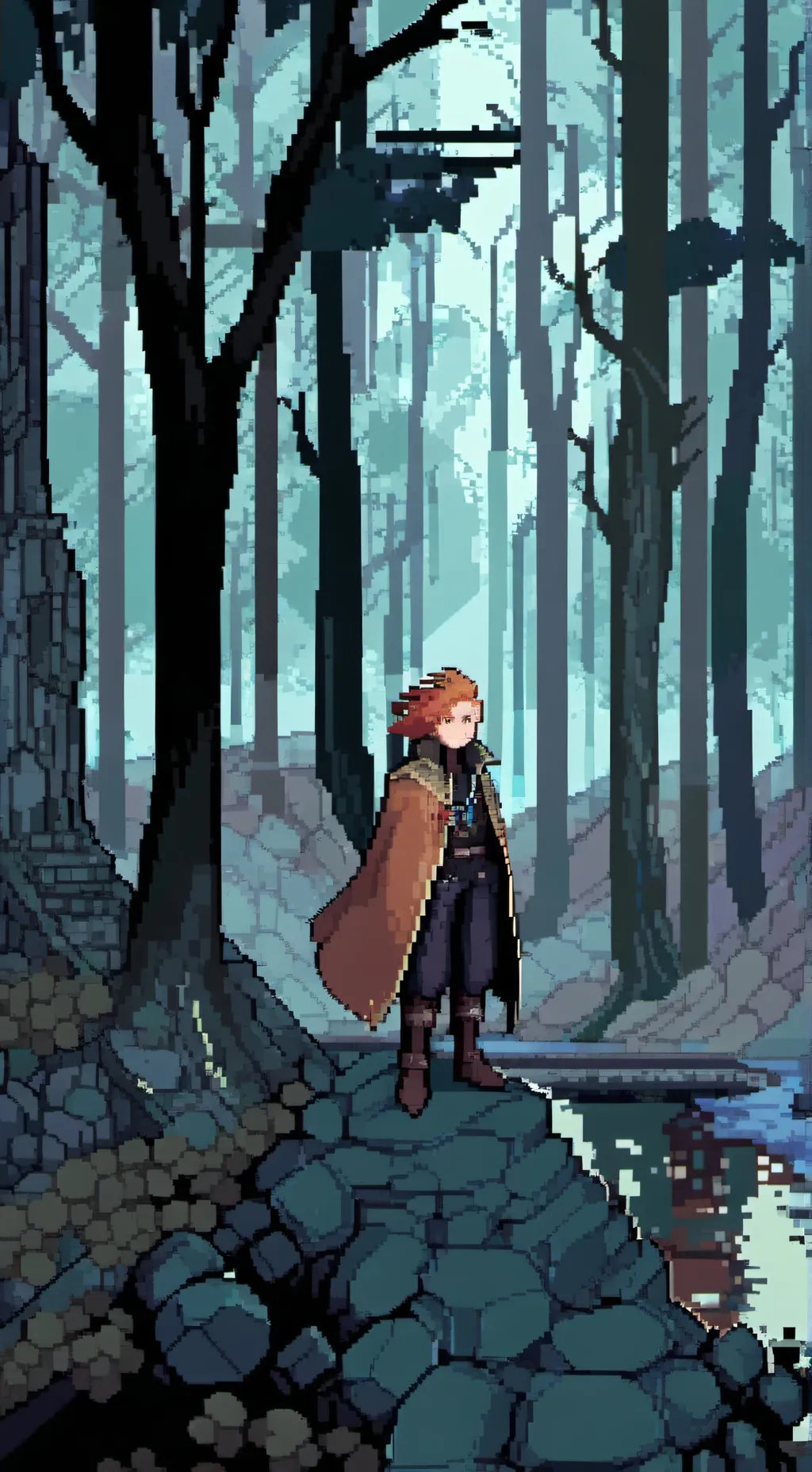 ai character: Freaky Fire Spirit background