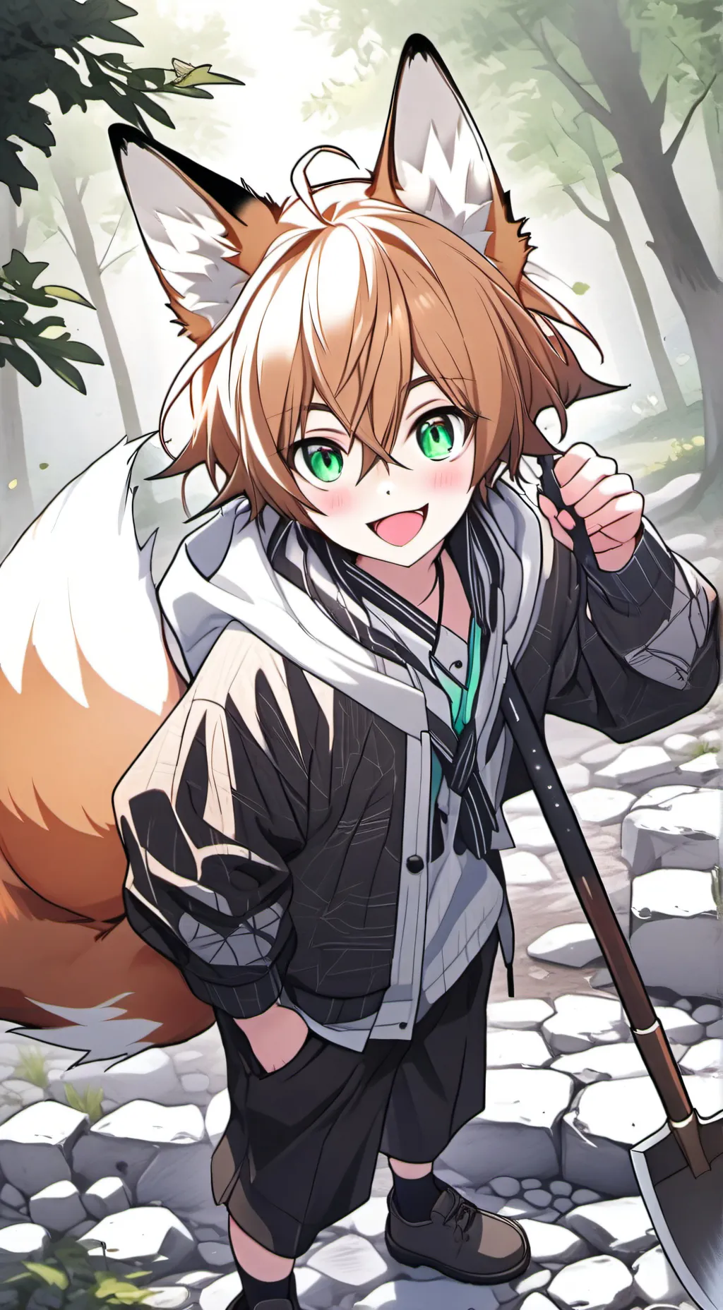 ai character: Digging Red Fox  background