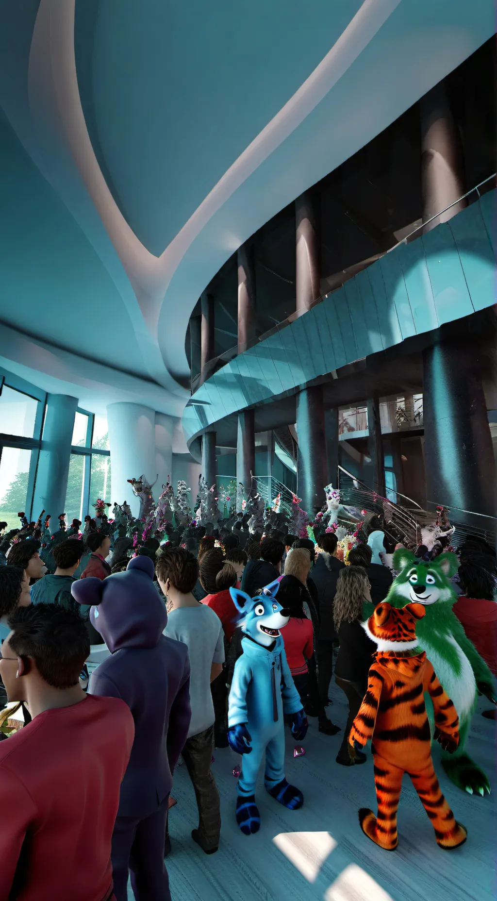 ai character: Furry convention  background