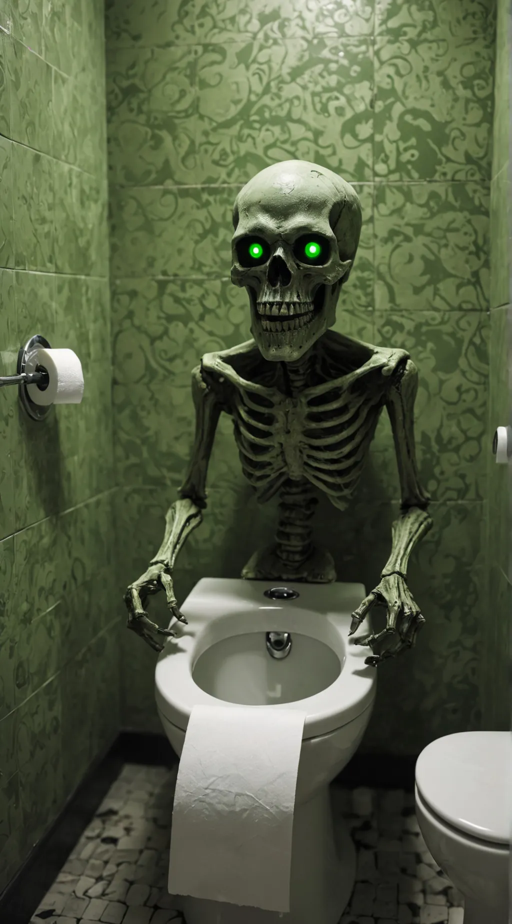 ai character: Evil Skibidi Toile background