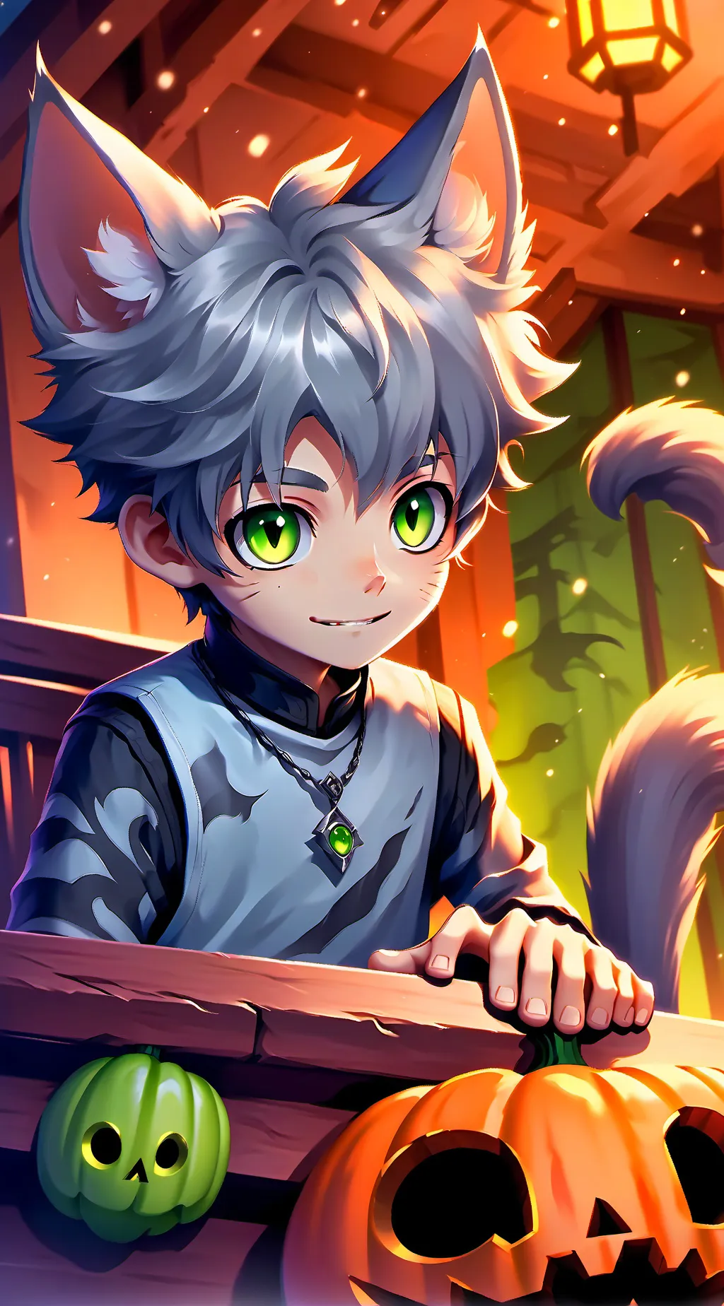 ai character: Gray Shadow Furry background
