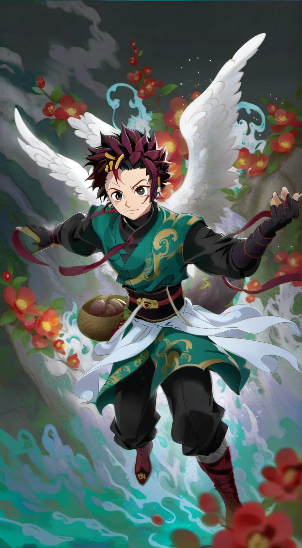 ai character: Tanjiro  background