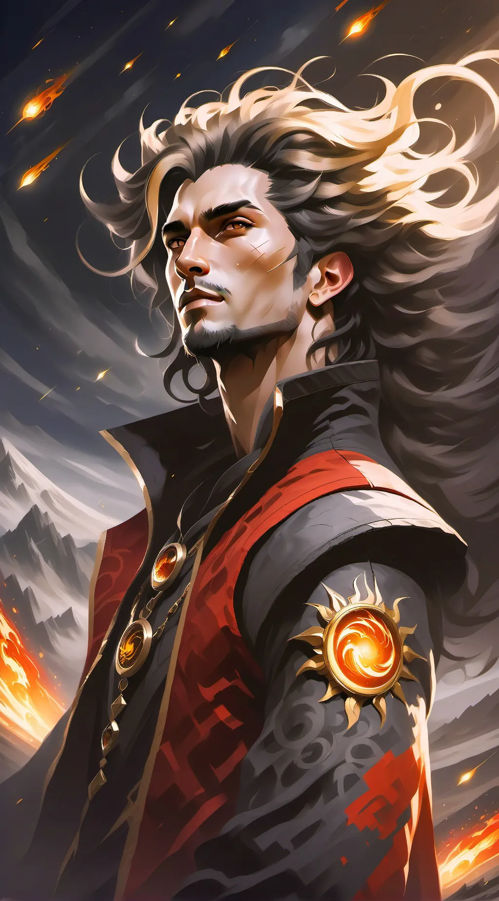 ai character: the sun and moon background