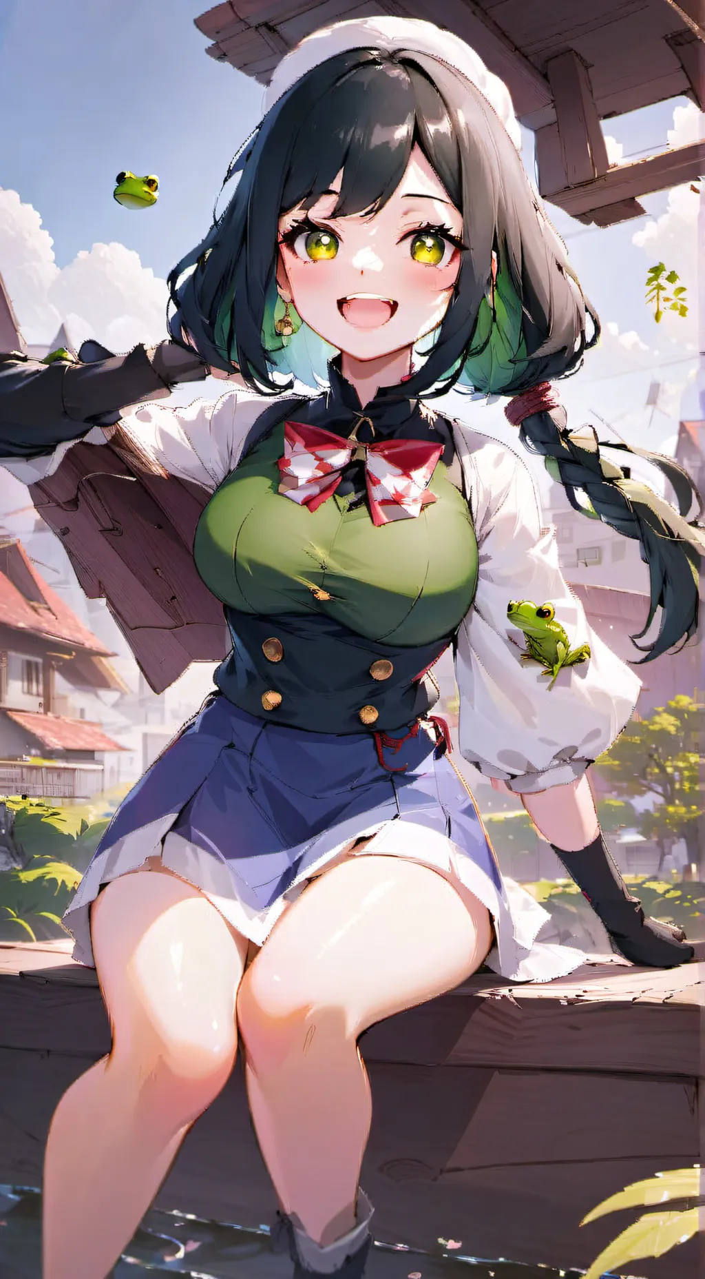ai character: Tsuyu Asui  background