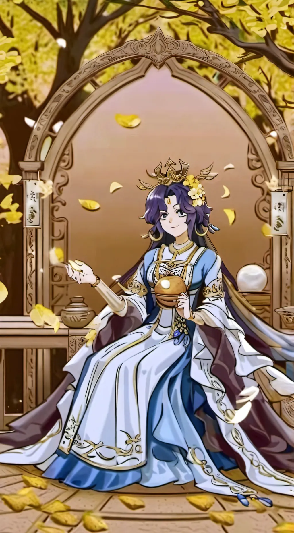 ai character: Egyptian Shinobu  background