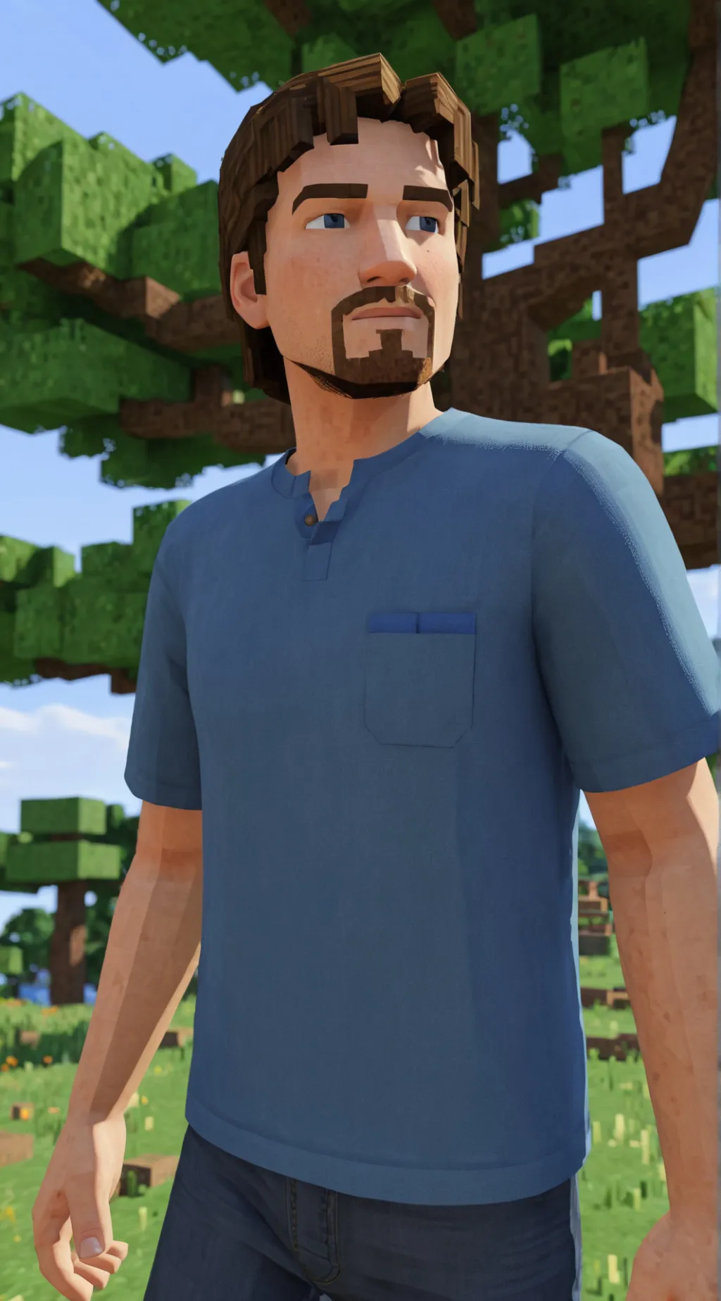 ai character: Prof. Minecraft background