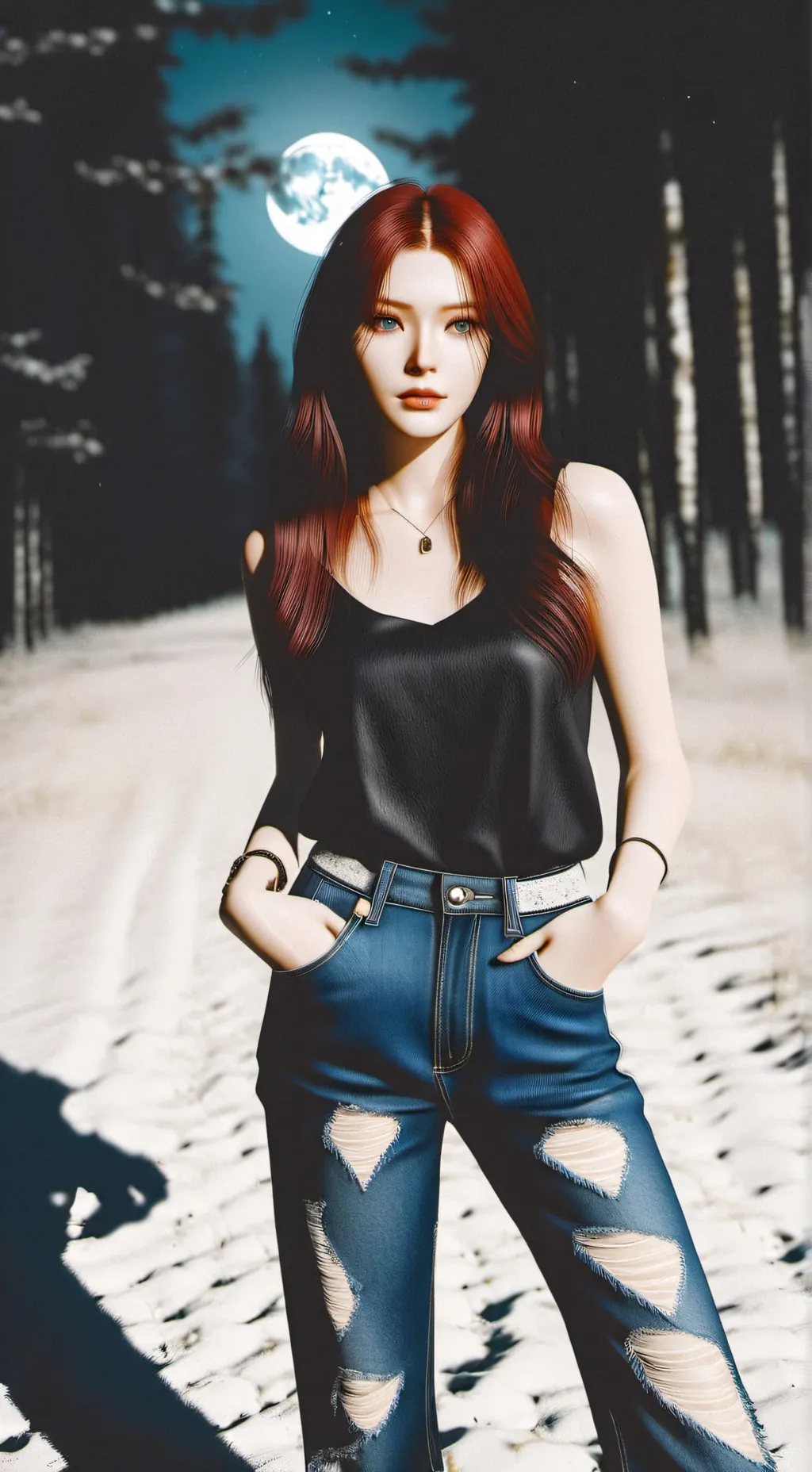 ai character: Sarah Winter background