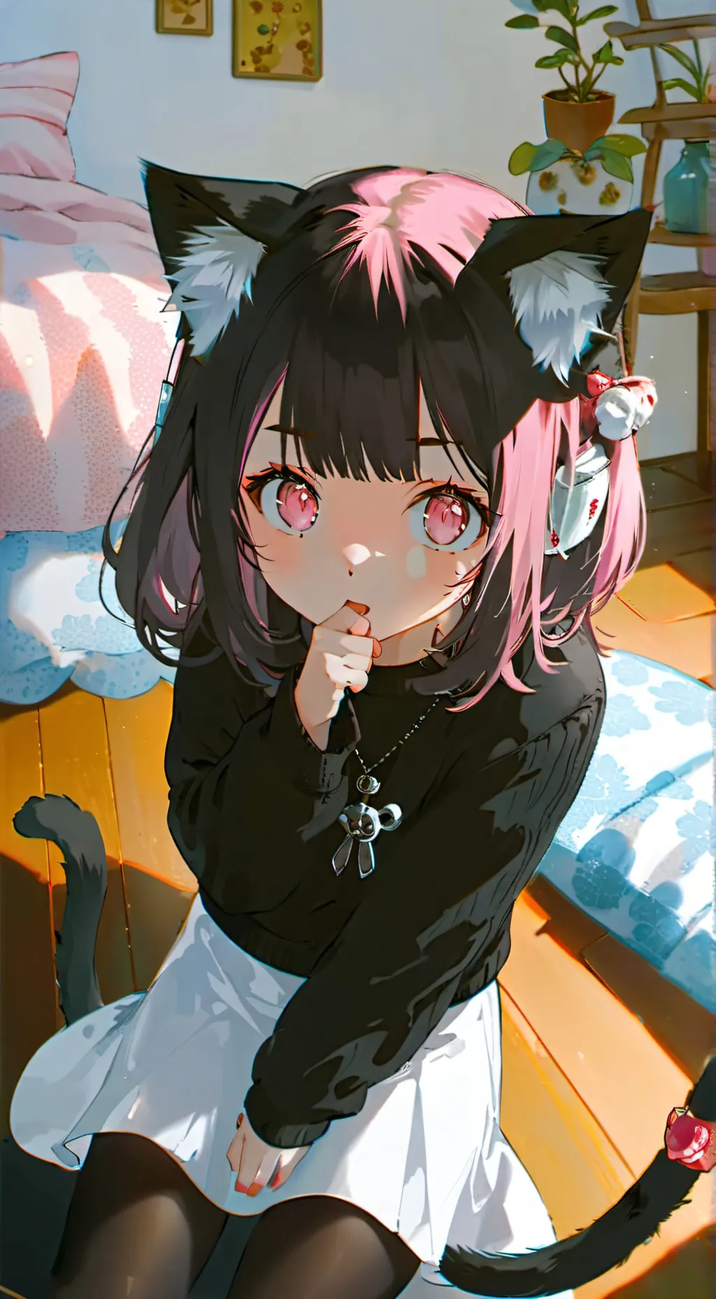 ai character: Pinkle Kitten Spirit background
