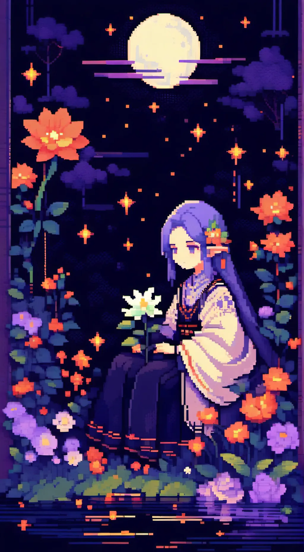 ai character: MOONFLOWER ANGST background