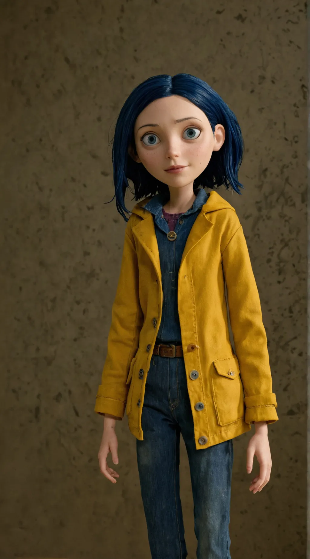 ai character: Coraline  background