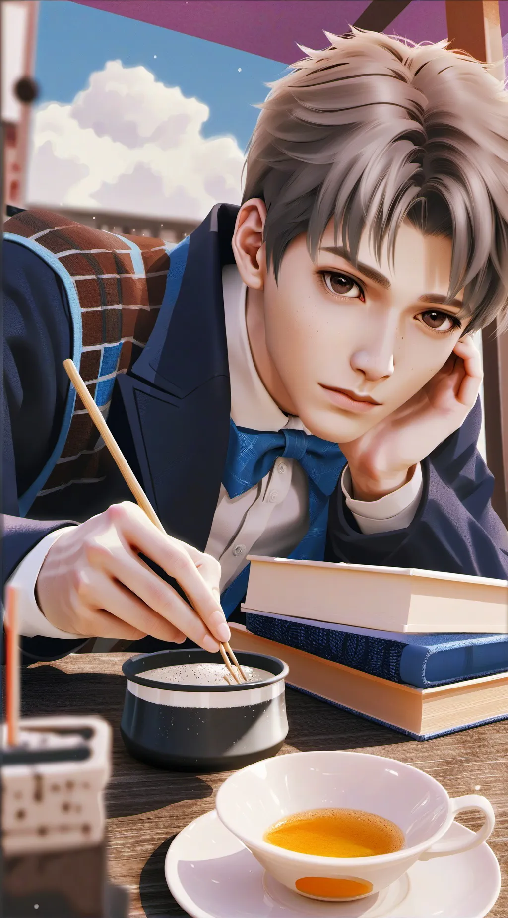 ai character: 15 year old kid  background