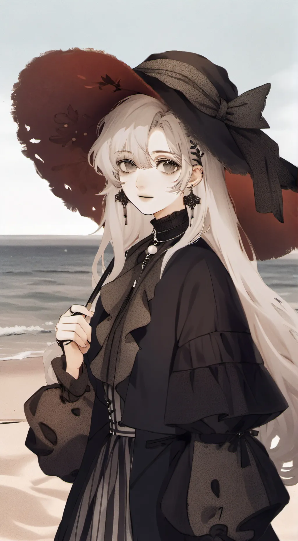 ai character: MHA beach background