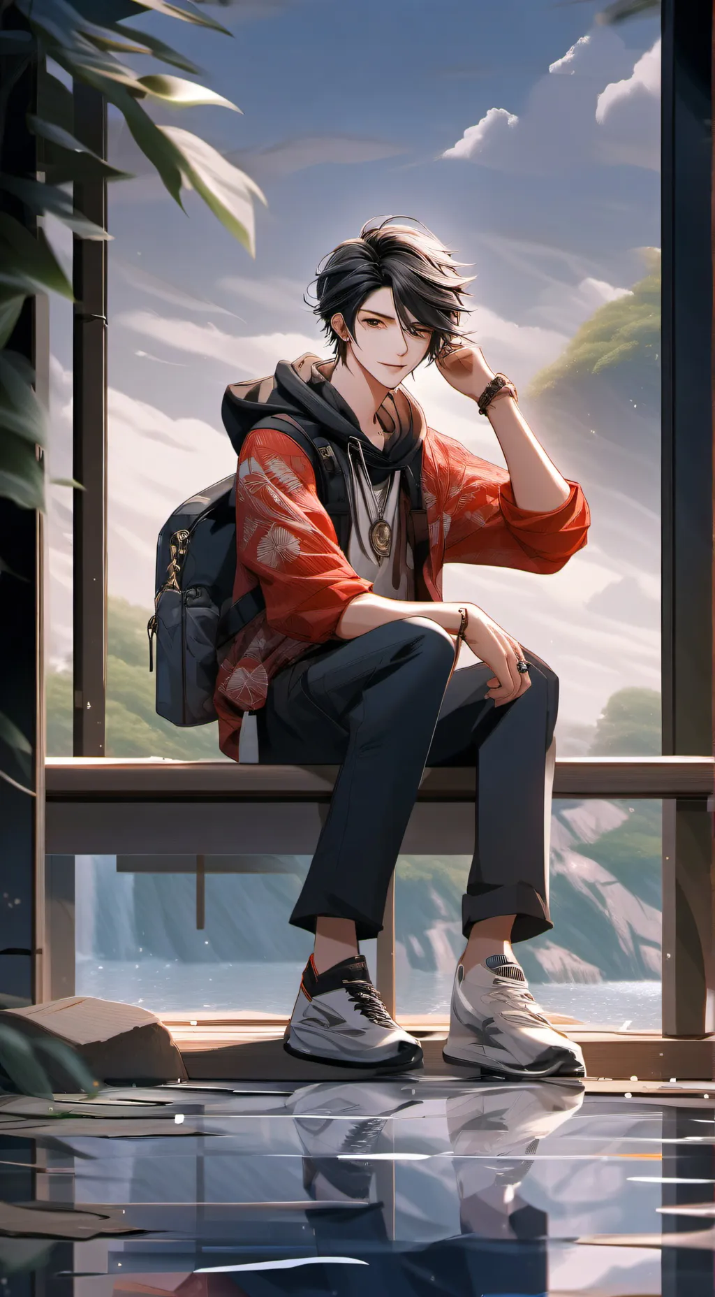 ai character: Asher🖕 background