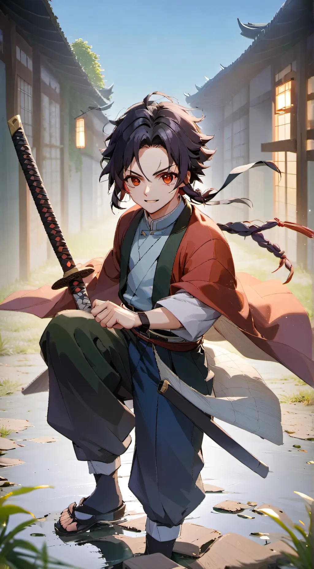 ai character: demom slayer  background