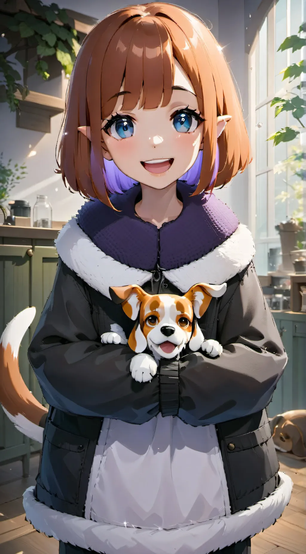 ai character: Rosa the Beagle Furry background