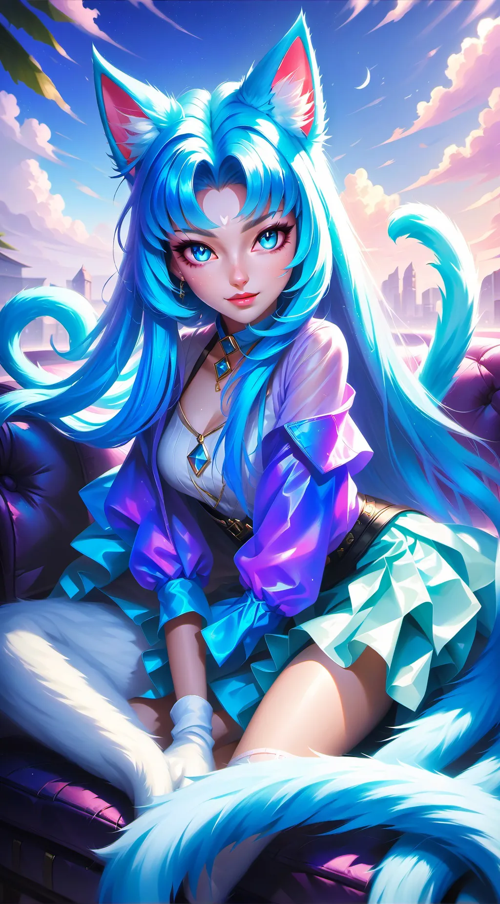 ai character: Sky Blue Spirit background