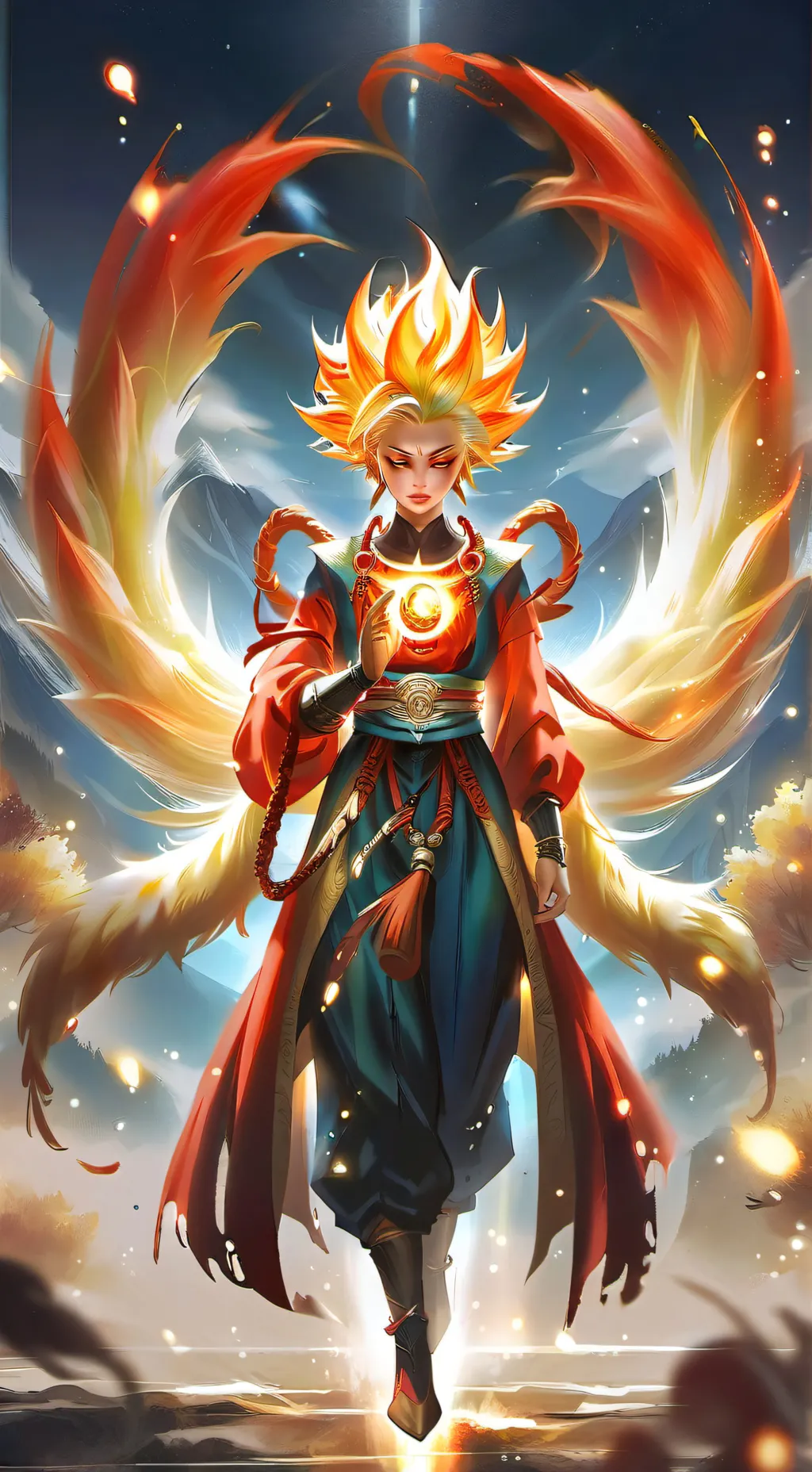 ai character: suni lin dragon  background