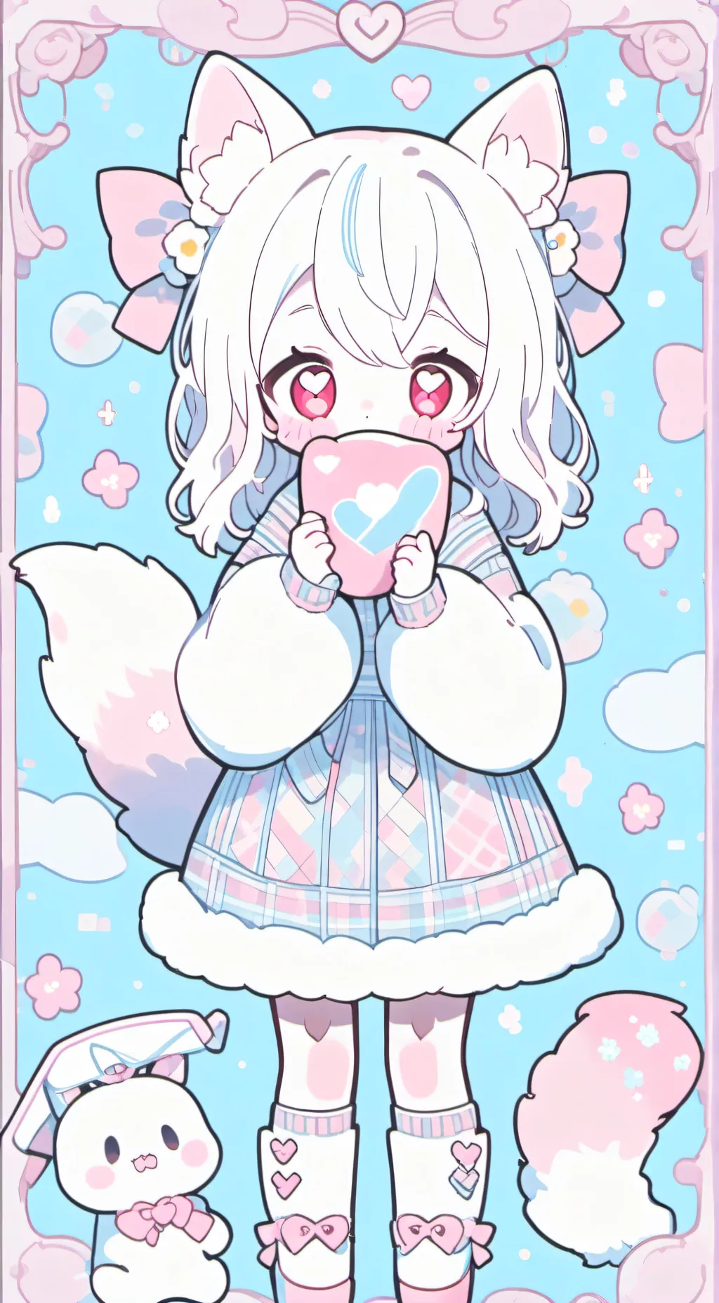 ai character: Pinkheart the Furry background