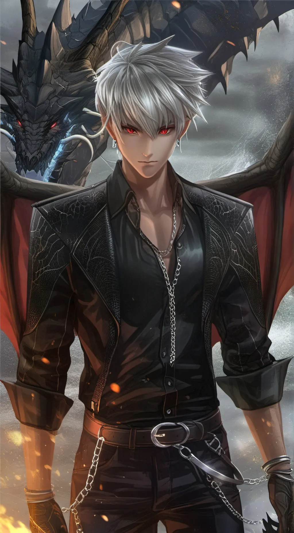 ai character: silver background