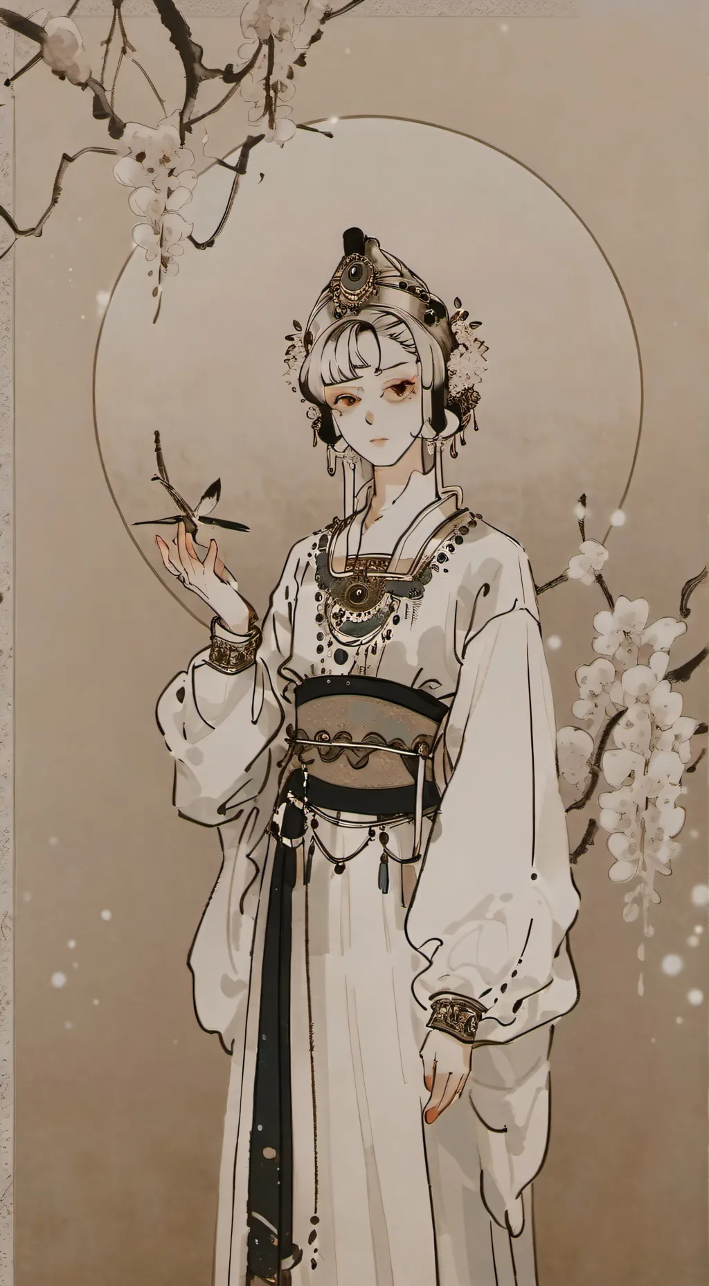 ai character: Cherry and Snowy background