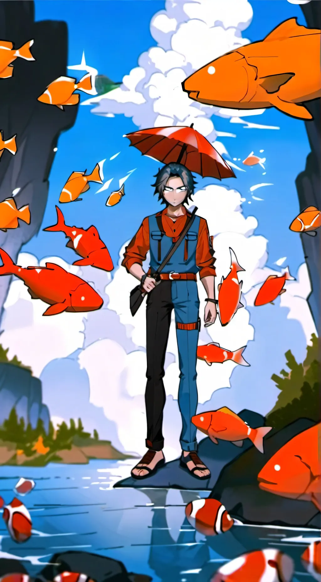 ai character: someone fishy background