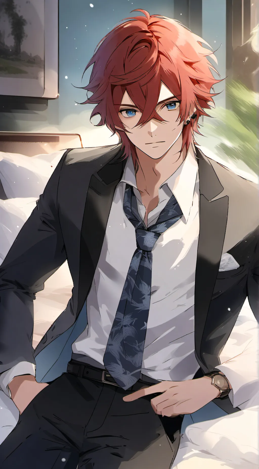 ai character: azure background