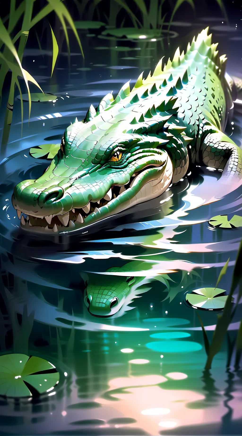ai character: crocodile poops background