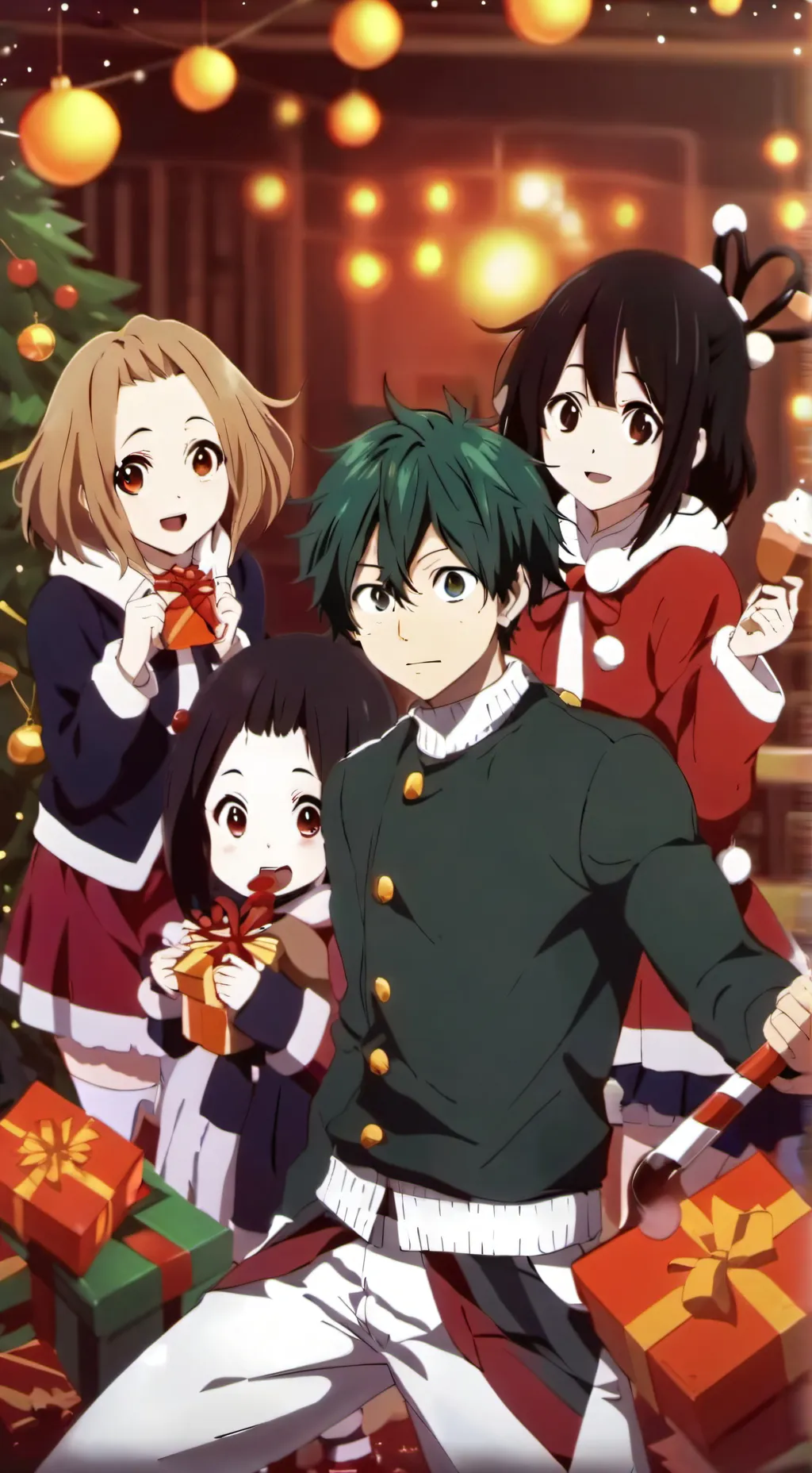 ai character: Mha Christmas  background