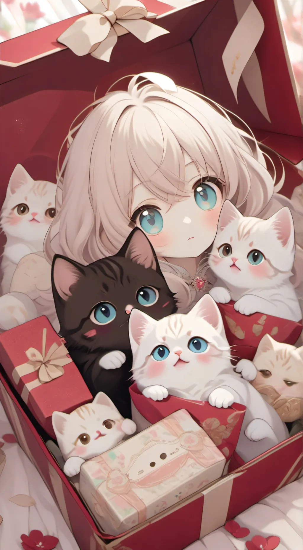 ai character: Maleta de gatitos background