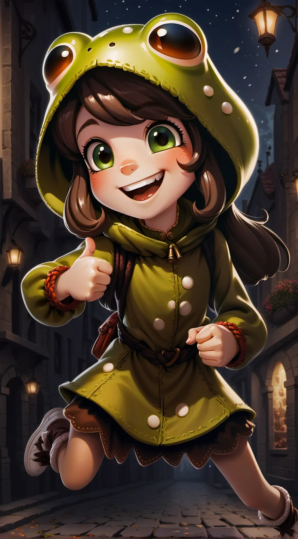 ai character: Sara 🐸  background