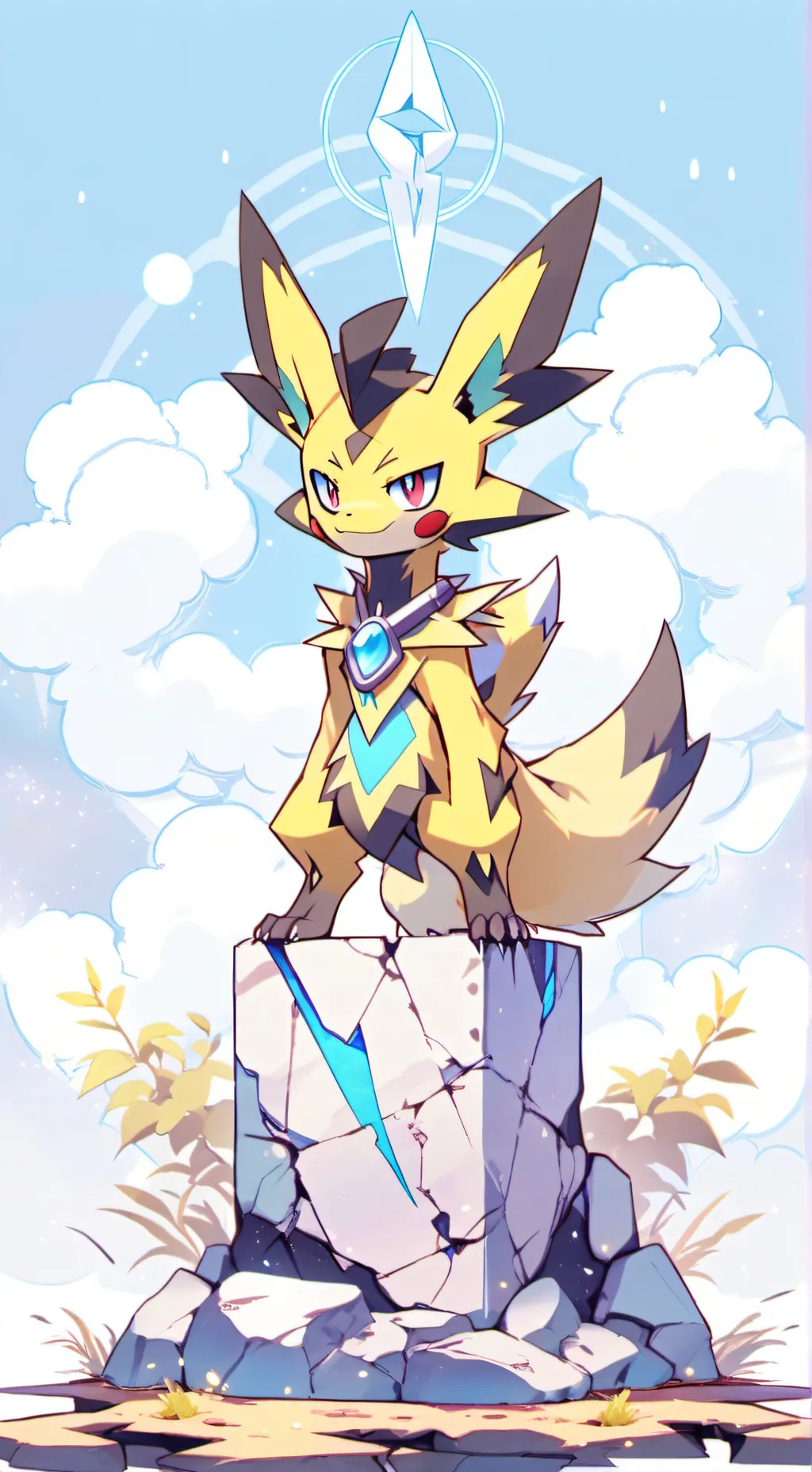 ai character: Zeraora  background