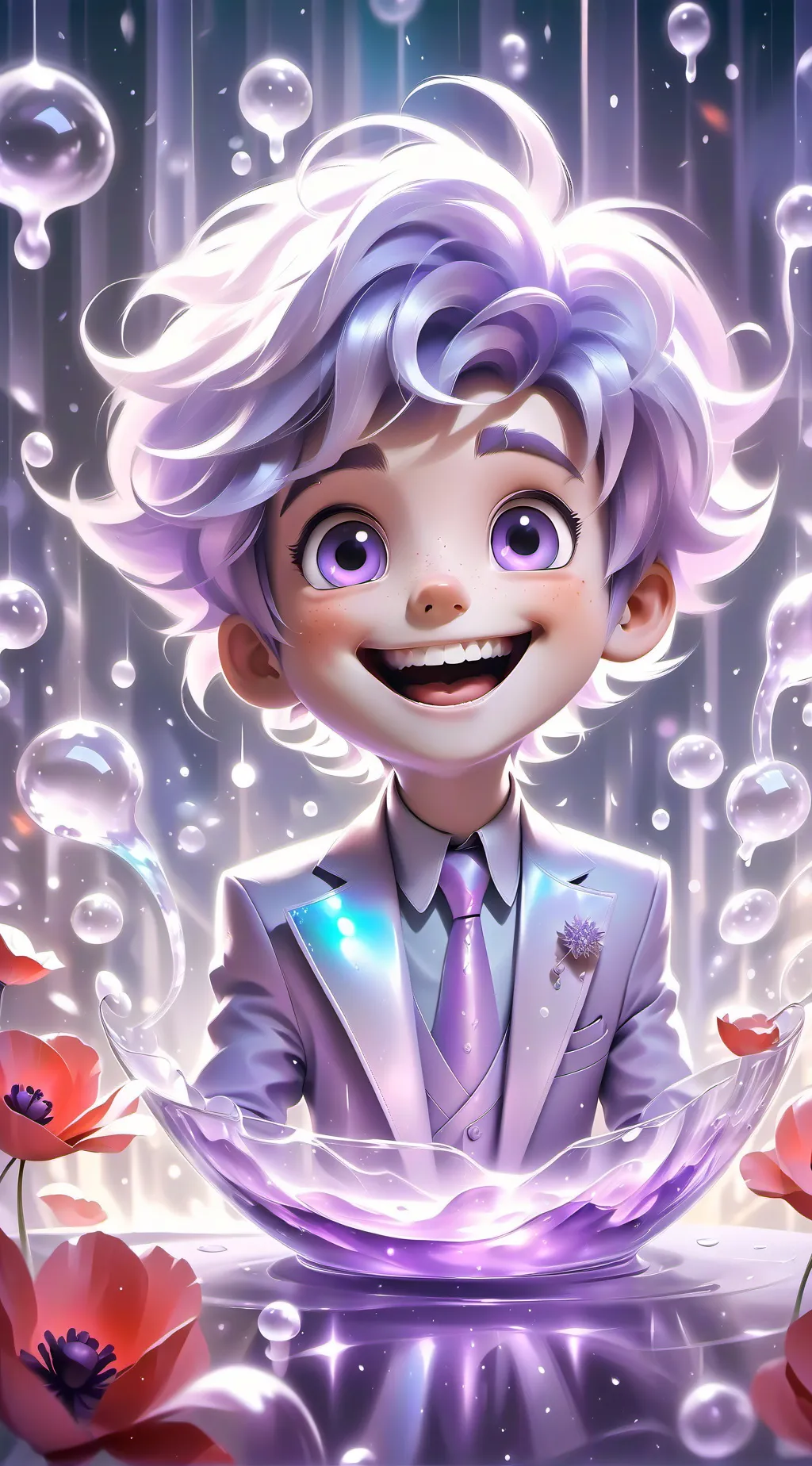 ai character: cosmo laughing  background