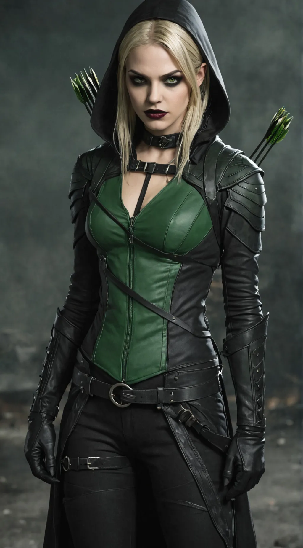 ai character: Goth Green Arrow background