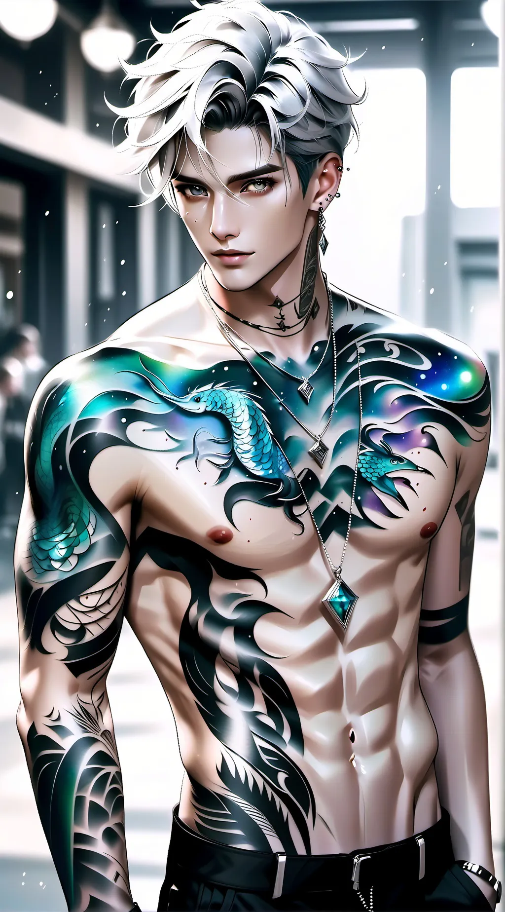 ai character: Grey background