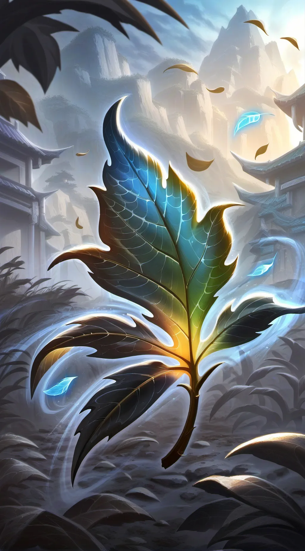 ai character: leaves  background