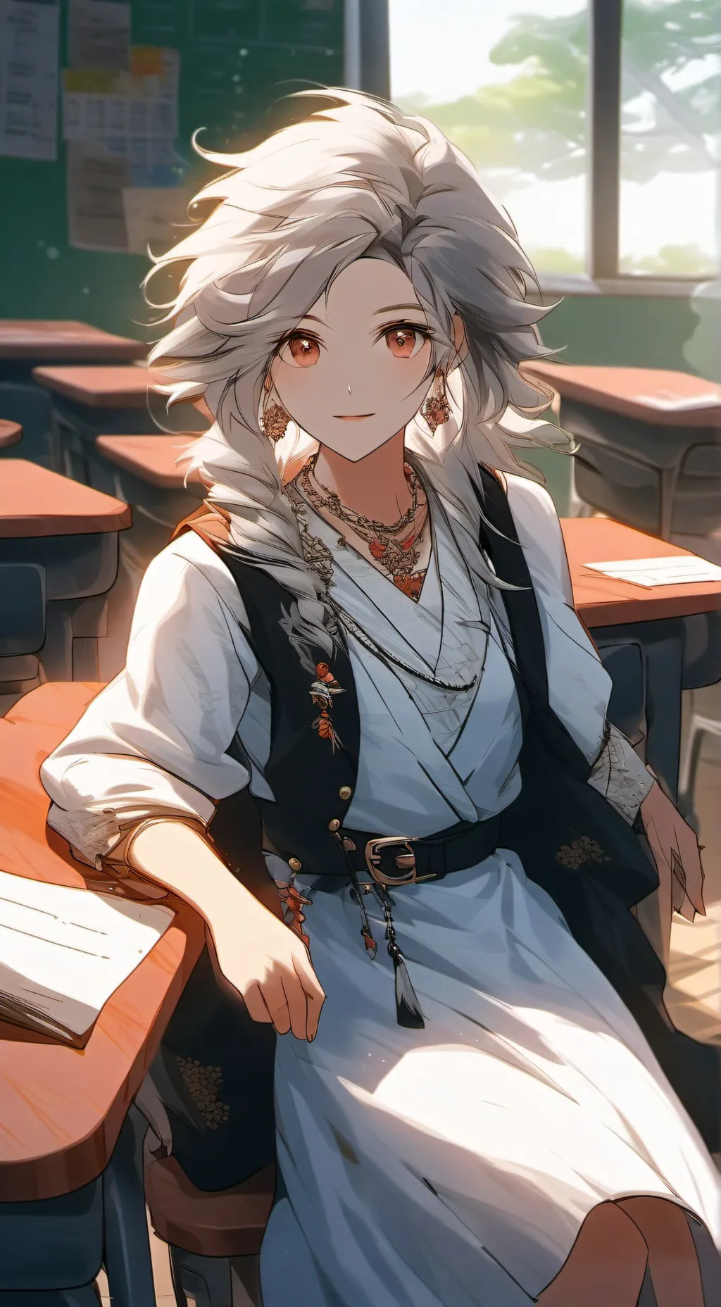 ai character: Class but chaos... background