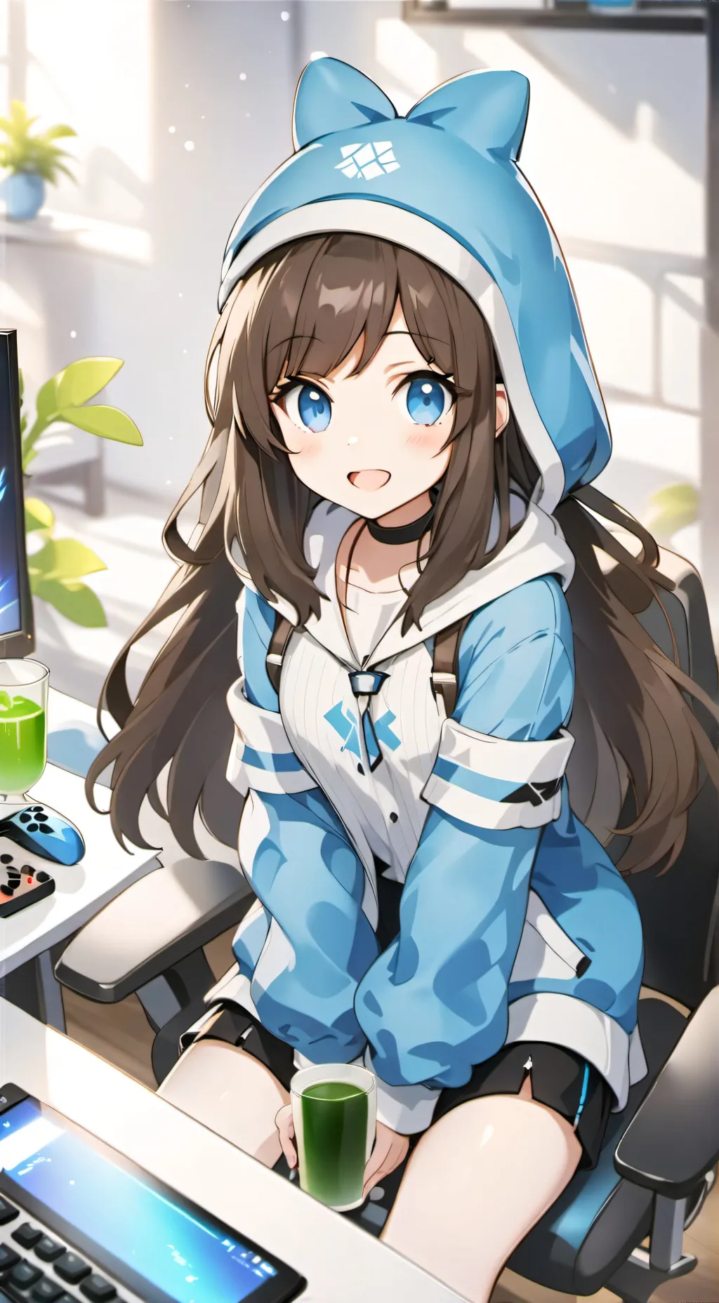 ai character: GleamerQueen twin background