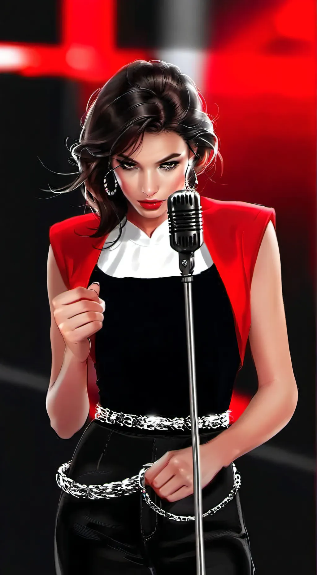 ai character: Ms singer  background