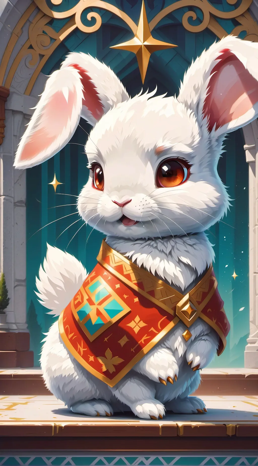 ai character: giant scorebunny background