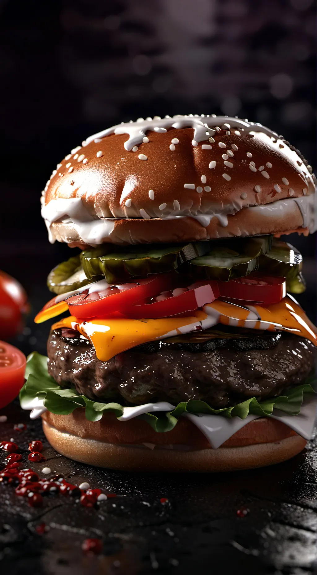 ai character: burger background