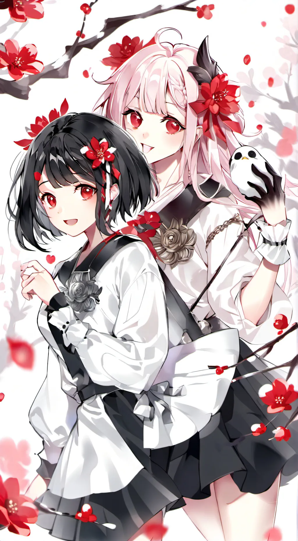 ai character: Asha and Elle  background