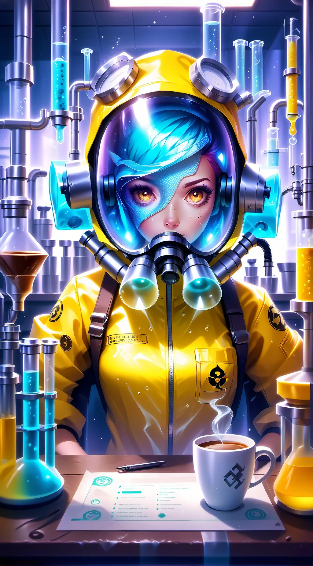 ai character: The Biohazardous Coffee Connoisseur background